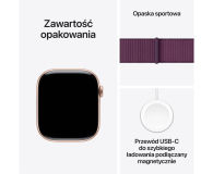 APPLE Watch 10 GPS 42mm koperta z aluminium (różowe złoto) + opaska sportowa (dojrzała śliwka) - 1278123 - zdjęcie 9